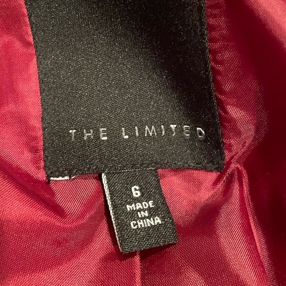 The Limited tartan plaid print button front red black blazer 3/4 sleeve size 6 - Picture 8 of 11